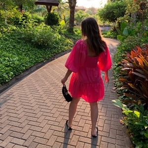 Hot Pink Cotton Dress